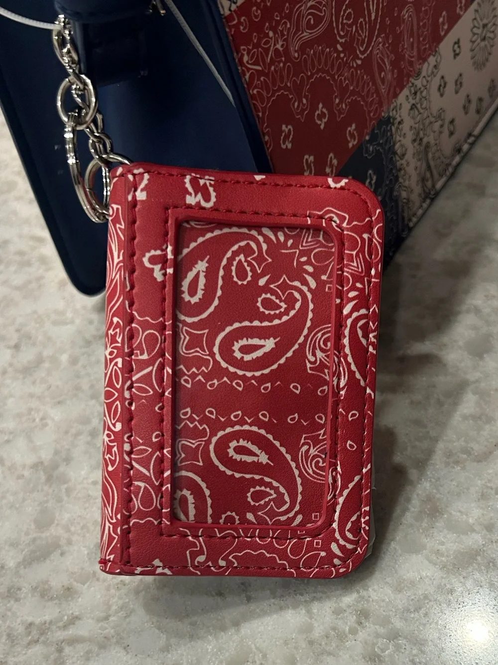 “New” Steve Madden Women's Patchwork Bandana Print Satchel w/ matching card hldr
